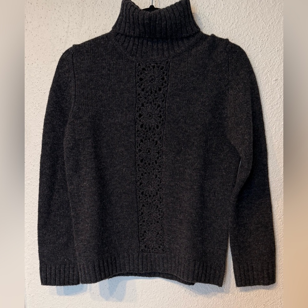 Eddie Bauer Gray Turtleneck Sweater Classic Knit